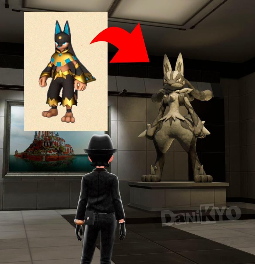 別のゲームには、Palworld のキャラクターの像が登場します。