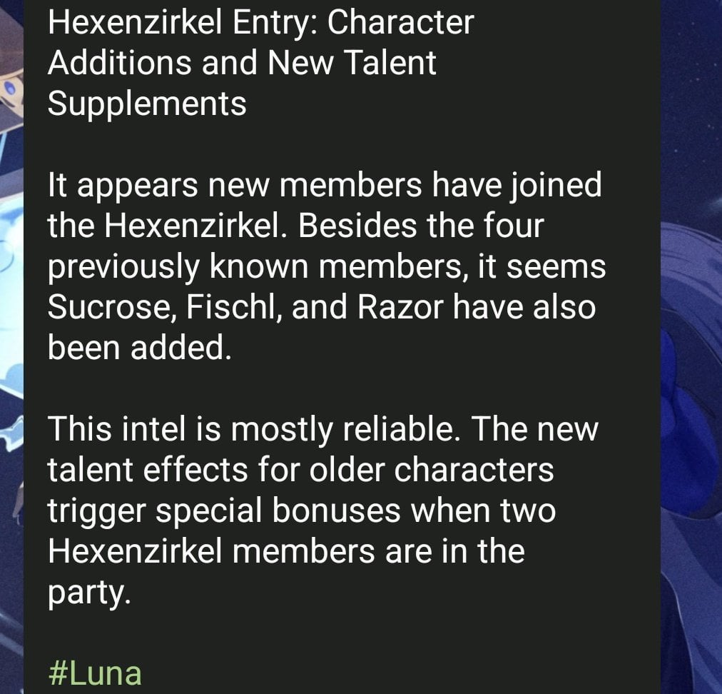 ルナ経由でヘクセンジルケルの特性メンバーをさらに増やす