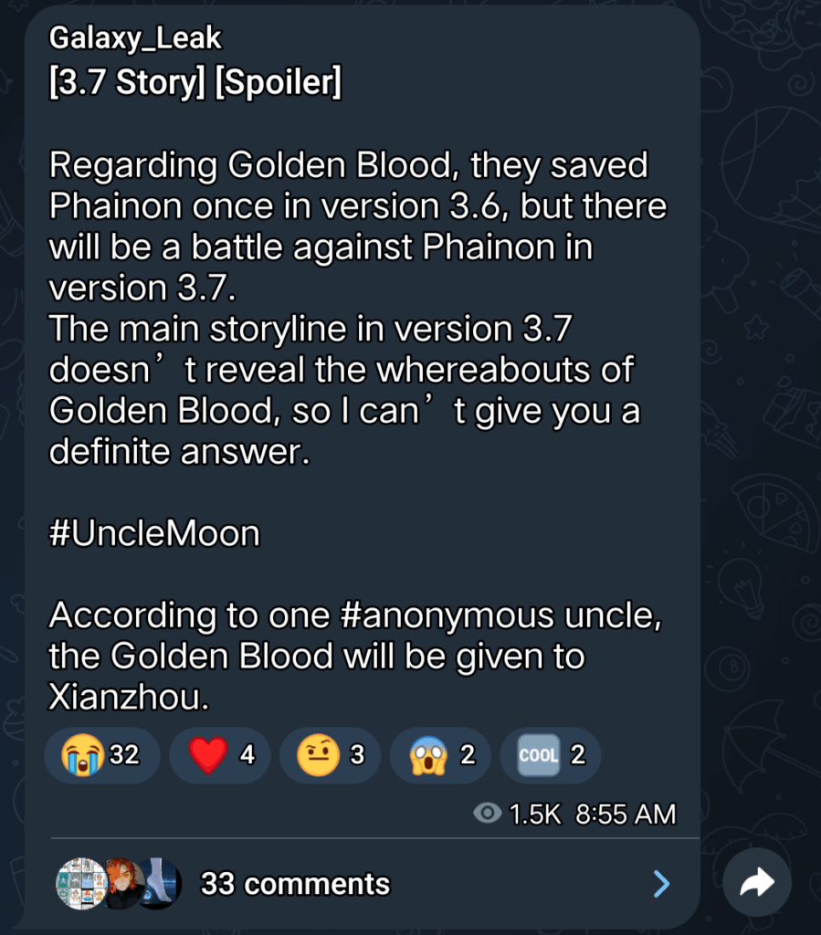 3.7 UncleMoon と Anonymous によるストーリーのネタバレ