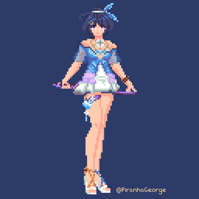 雷電メイのアクアチャイム衣装をドット絵にしてみました