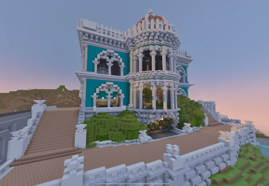 Minecraft で建てられたトルコ/イタリア風のトルクス ヴィラ