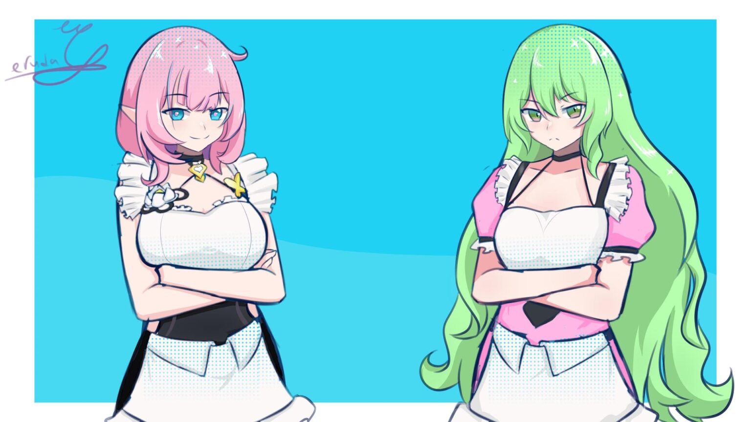 このゲームの最高の妻が新しいバトルスーツを手に入れるまでの画像 577日目：ピンクのメイドたち