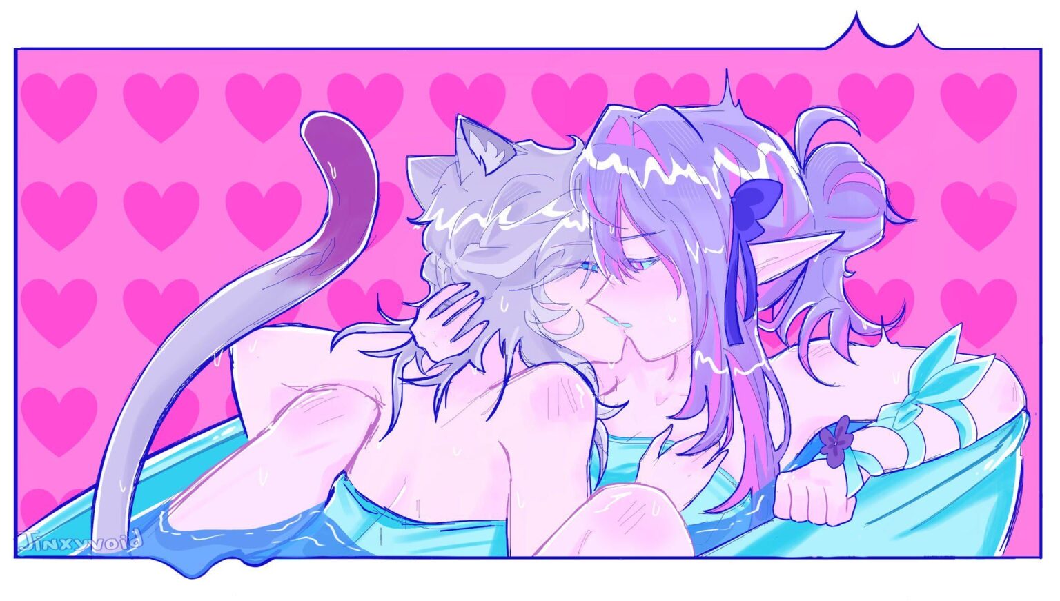 浴槽で少し楽しんでいる 2 人の女の子 (@jinxyvoid より)