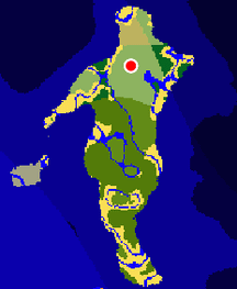 バスケットボールのあるレブロン・ジェームスの島