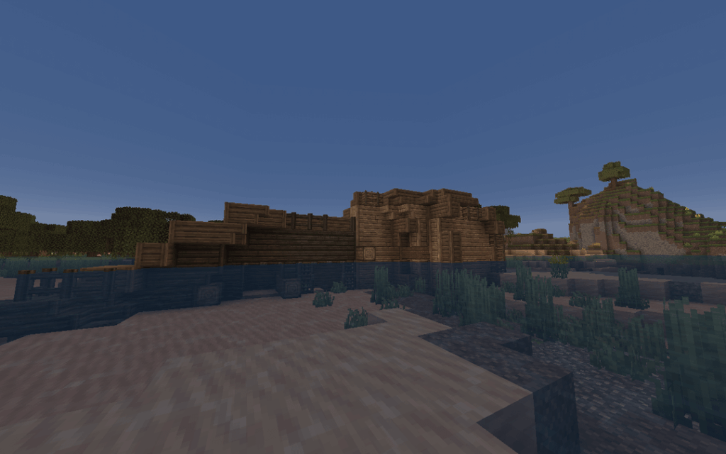 難破船のスポーンが露出した廃村