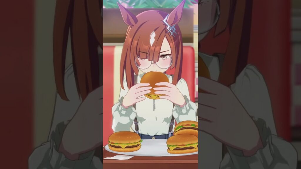 ハンバーガー食べるのが下手なイクノ（ウマ娘-イクノディクタス）