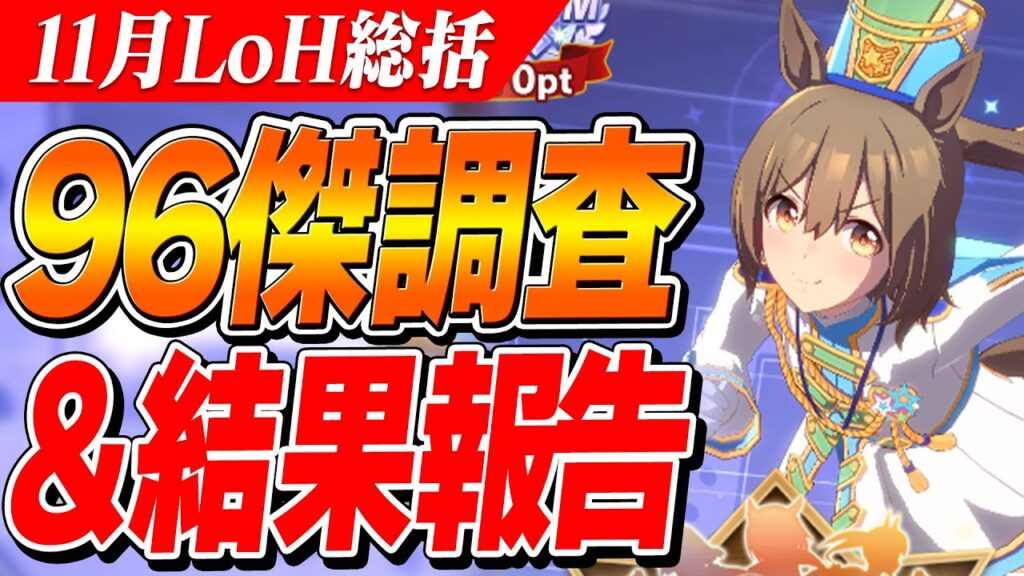 【ウマ娘】マーチングファルコが300傑まで採用率100%！！3人目の選択で運命が分かれた？11月LoH96傑調査＆結果報告