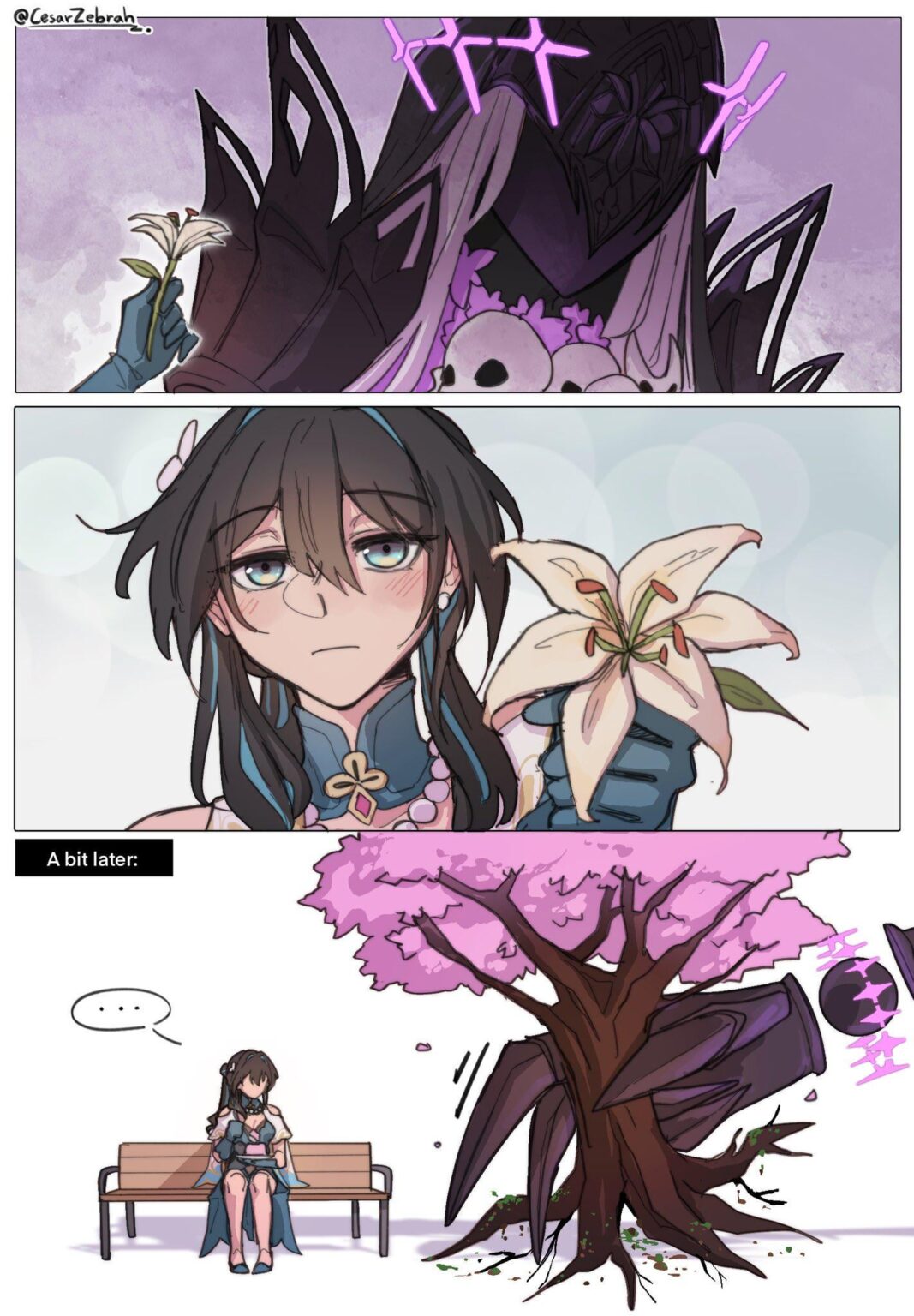 すべての女の子には花が与えられるべきです！ Ruan Mei と HertaTomb も同意します。 (@セザールゼブラ)