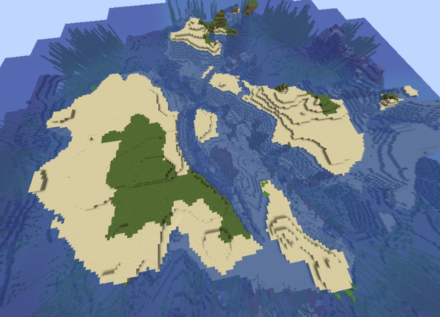 地下にいくつかの物がある中規模の諸島