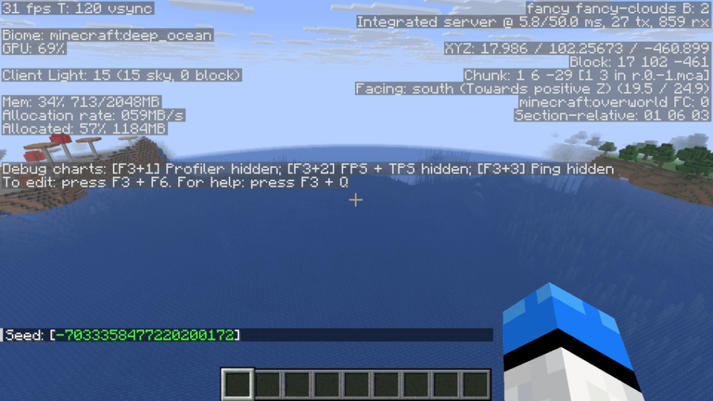 [-7033358477220200172] ChunkBase で先延ばししているときにこのシードが発生しました。本土に十分近いキノコ島で、適切なレンダリング距離 (わずか 200 ブロック離れたところ) で表示できます。