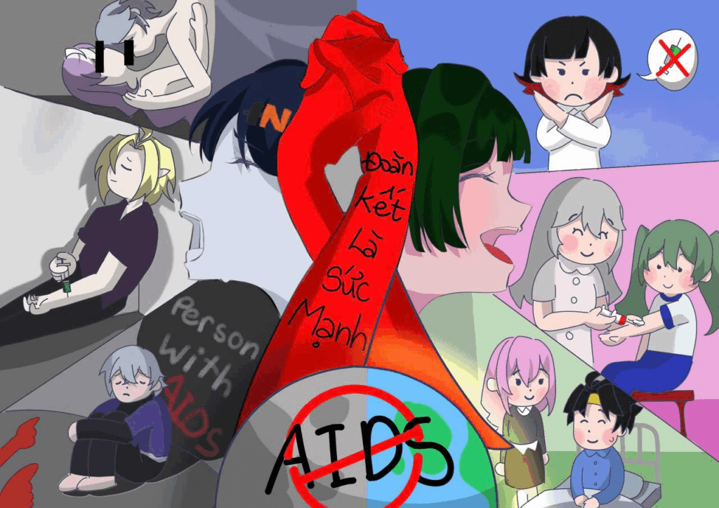 それで、何人かの高校生が私の国のHIV/AIDS予防ポスターとしてこれを作ることにしました。