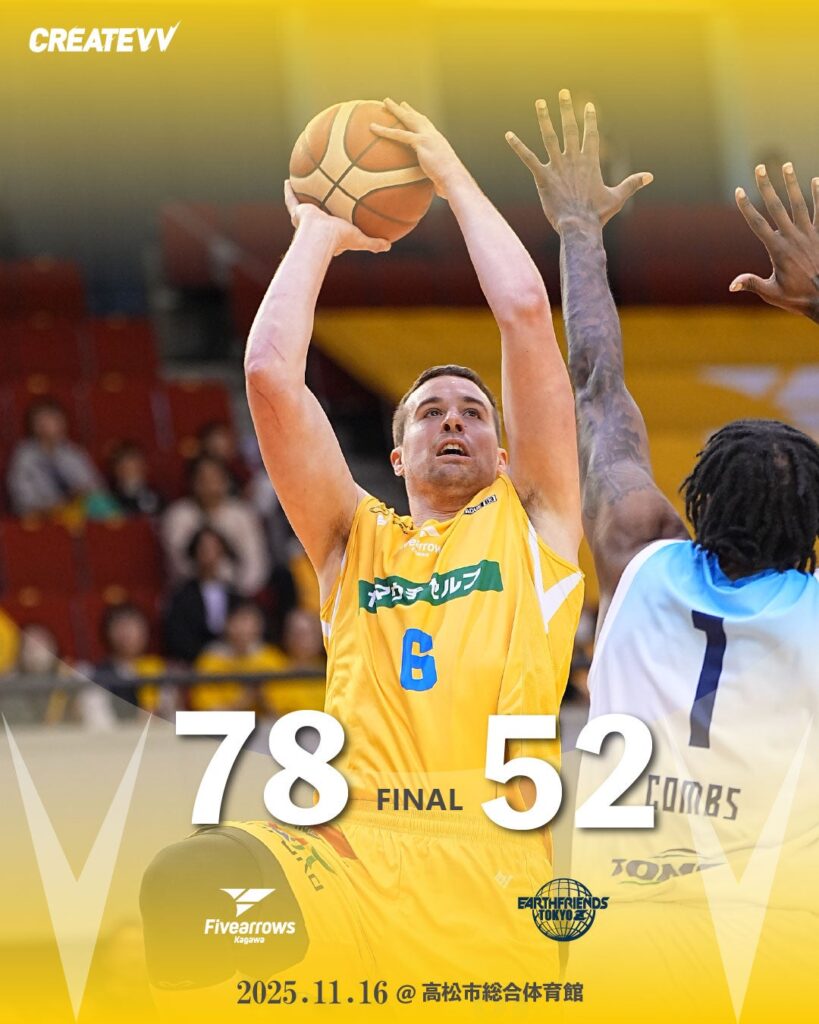 【ゲームレポート】11/16(日) vsアースフレンズ東京Z GAME2 | 香川ファイブアローズ