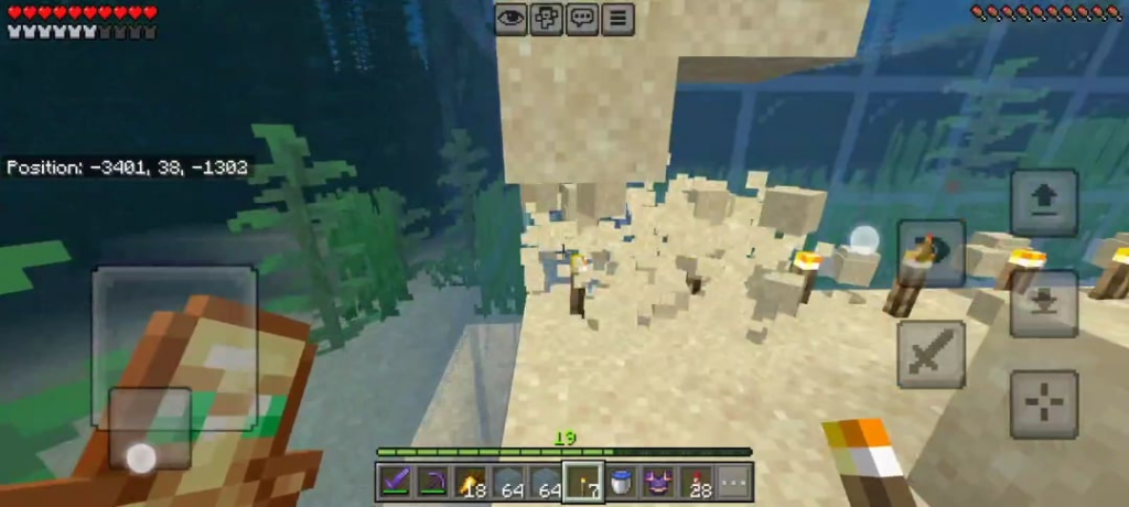 ポケット版サバイバルで海の記念碑を排出しました。