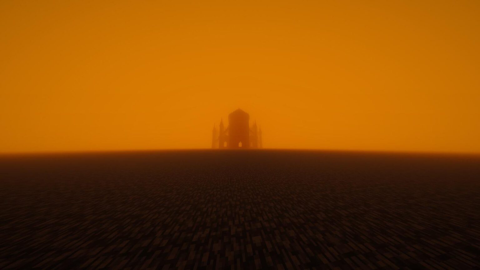 私と友人はネザーの屋根を探索していて、この奇妙な構造物に遭遇しました