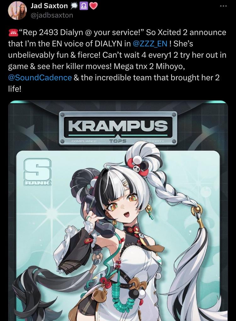 ダイアリンの英語版Vaはジャド・サクストンです！