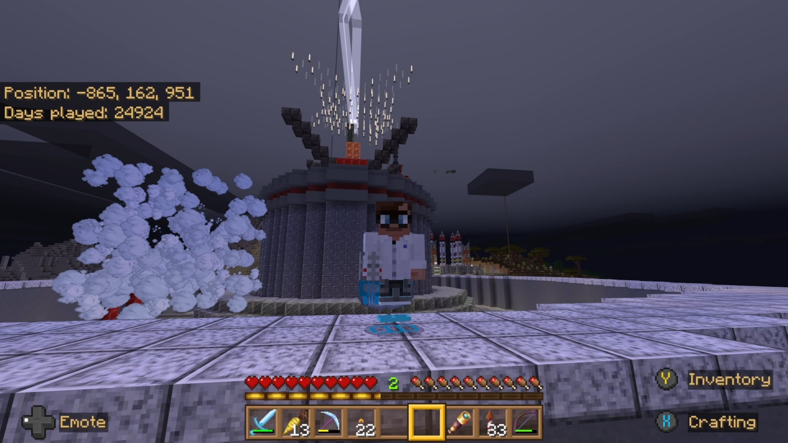 粒子加速器、バニラ岩盤ハードサバイバル