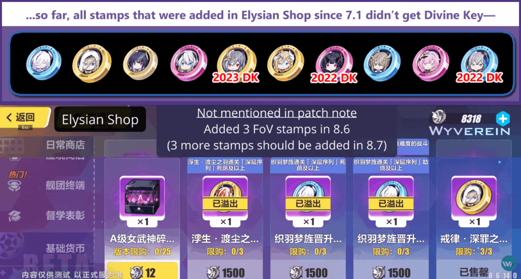 8.6 Elysian Shop スタンプに基づいて、将来誰が AR DK を入手するかについての物議を醸す (非コピー的な) 推測...