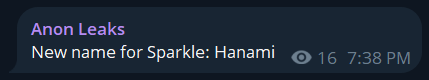 アノン・リークスによるスパークルの新しい名前