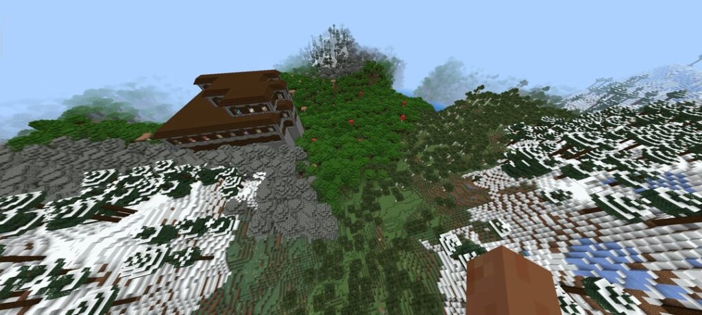 邸宅、崖、山、バイオーム、オープンフィールドなど。