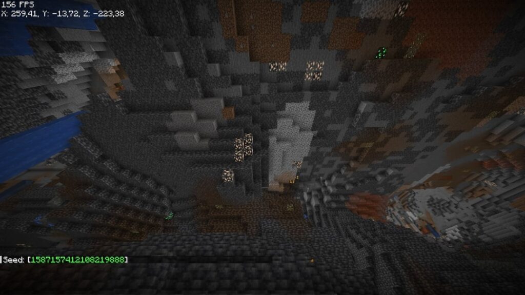 ディープスレートのエメラルド鉱石 2 個とピンクの羊