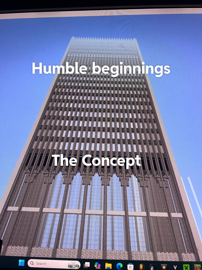 WTCのコンセプトとその初期段階。 1か月分の進捗状況。