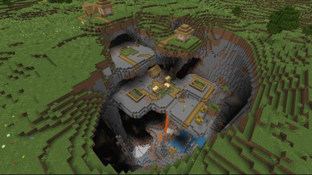 点滴石ピットの村のプラットフォーム