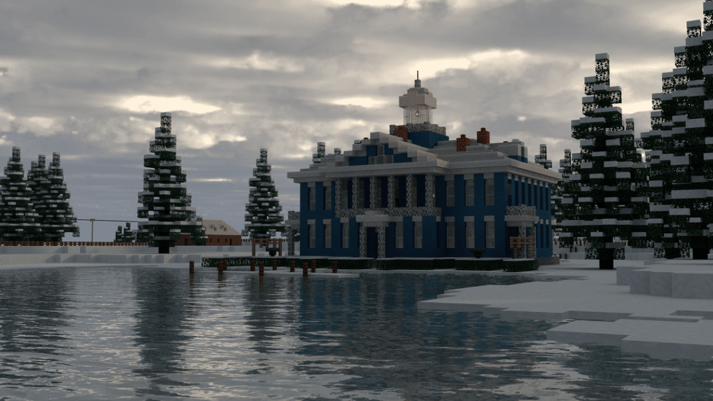 19世紀のロシアの邸宅の冬