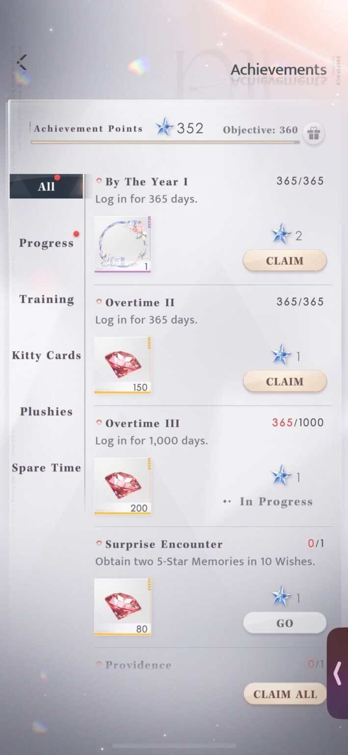 365日おめでとうございます!!一日もログインを欠かさなかったことが信じられない