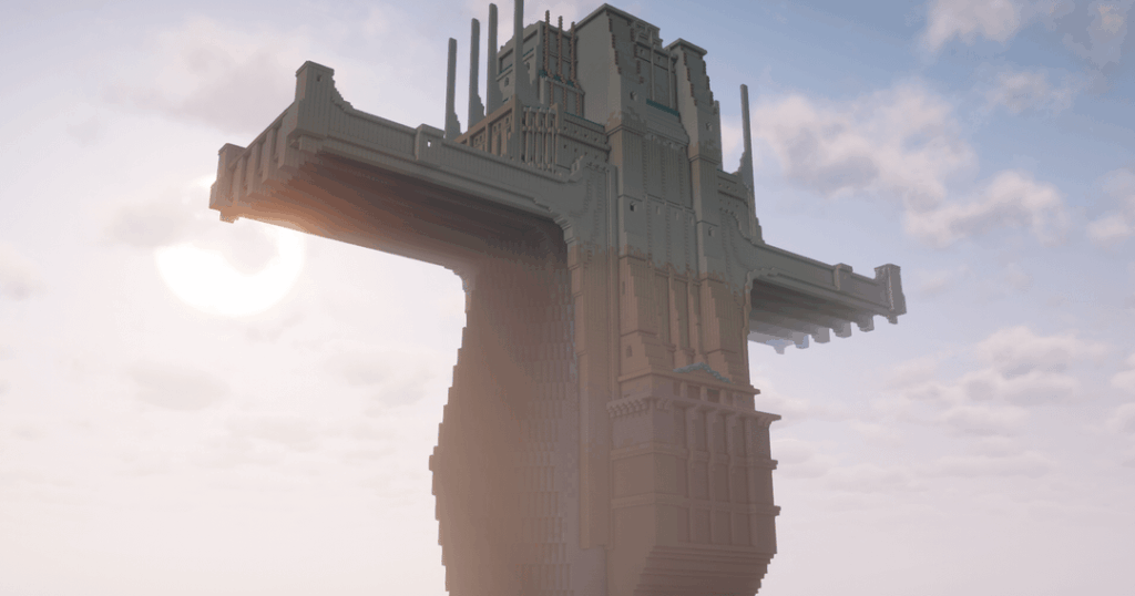 初代ポケモン白黒映画のソードキャッスルをマインクラフトで作りました