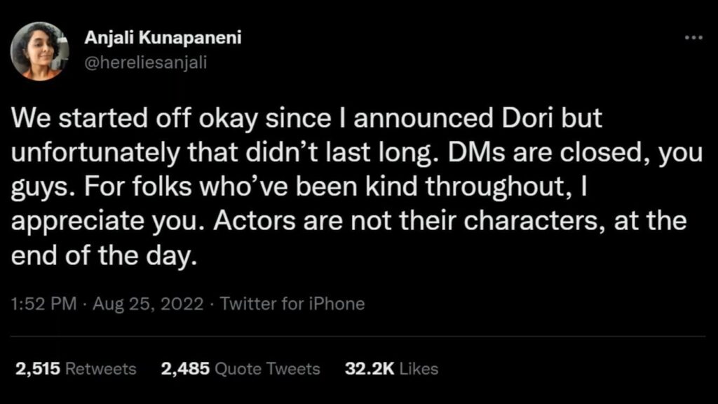 最初のリリースが悲惨すぎて声優がソーシャルメディアから遠ざかっていた後、ドリーがノッド・クライでさらにキャラクターを開発できたことをうれしく思います