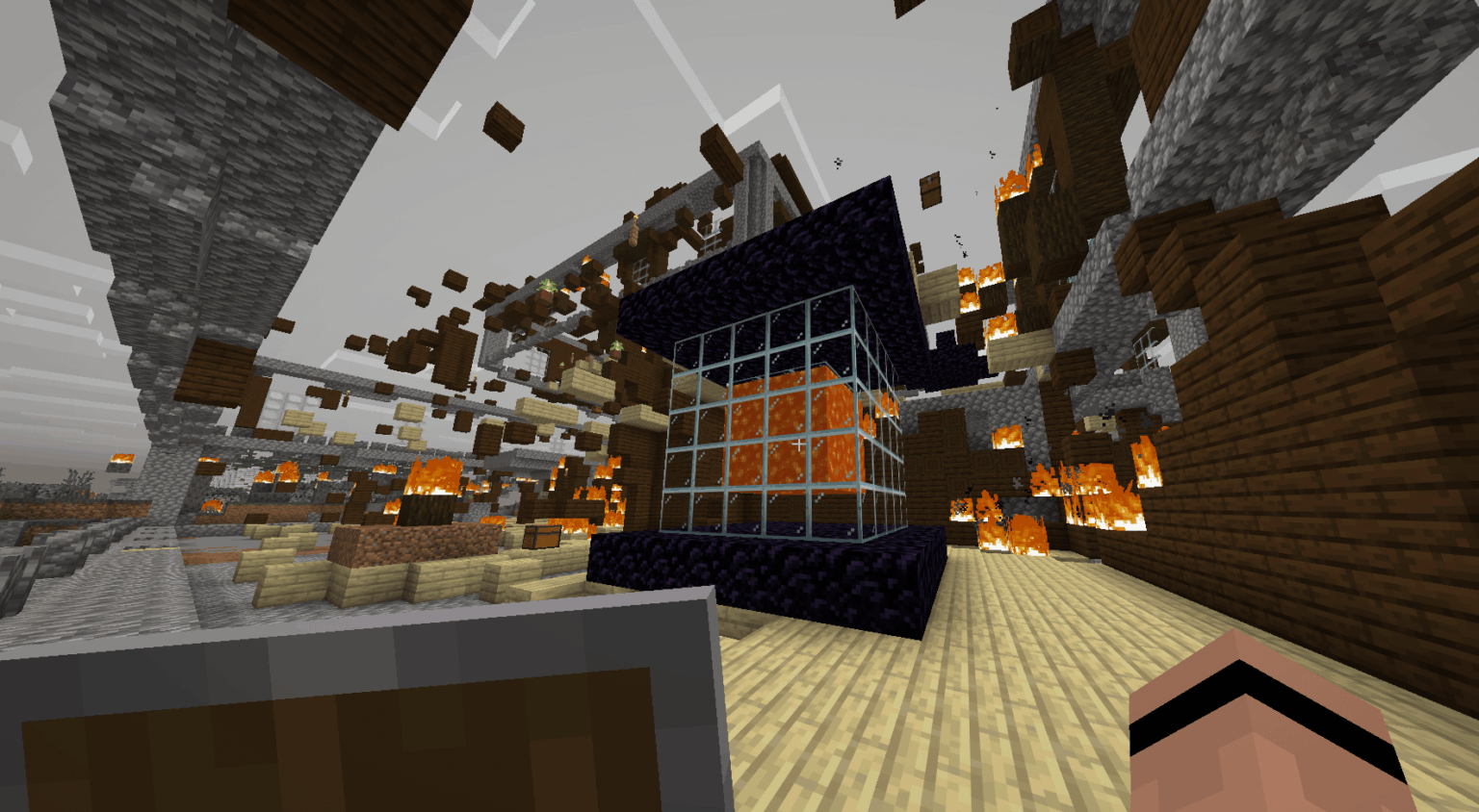 自分のワールドで Minecraft をプレイしていて、クールな構造物を探していたところ、見つけました。私は幸せです。種子 2129007541626479820