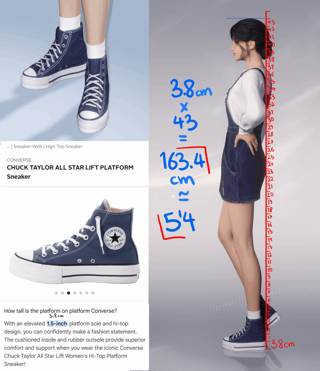 MCさんの身長を計算してみたところ、約163cmでした！