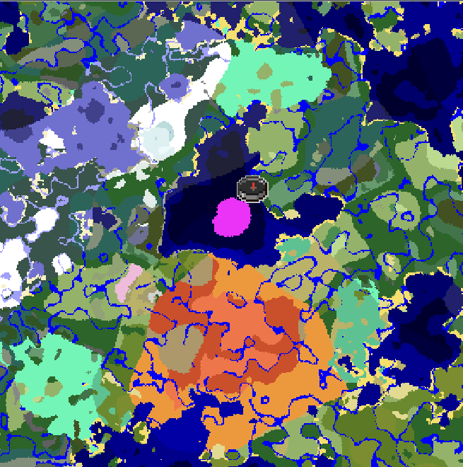 すべてのバイオームが半径 5000x5000 以内にある 1.21 以降の Minecraft シードを持っている人はいますか? (例: スクリーンショットを参照)