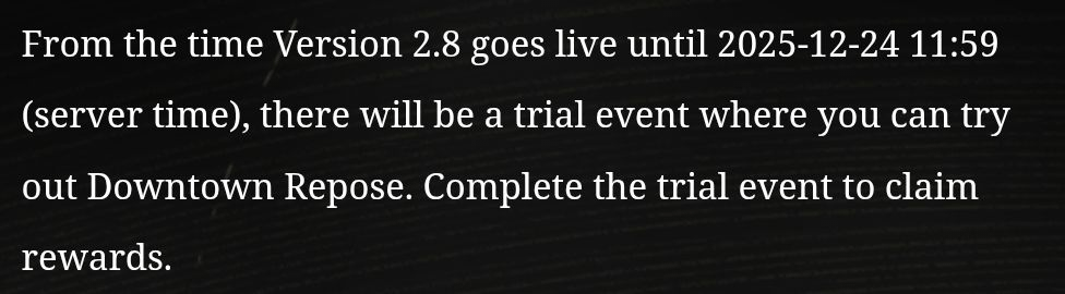 2.8 | 2.8 パッチは 1 週間短縮される可能性があります