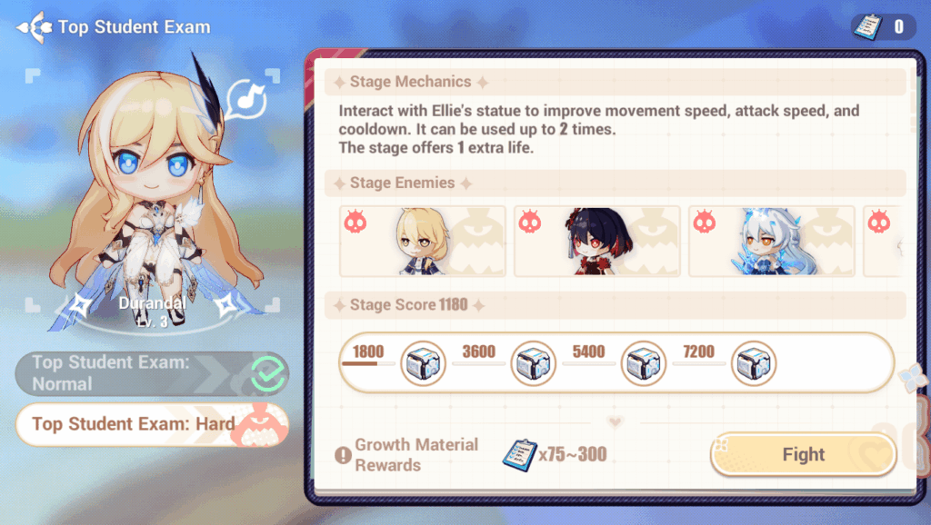 デュランダルのトップ生徒試験に勝つにはどうすればよいですか？彼女はあまりにも簡単に死んでしまう…