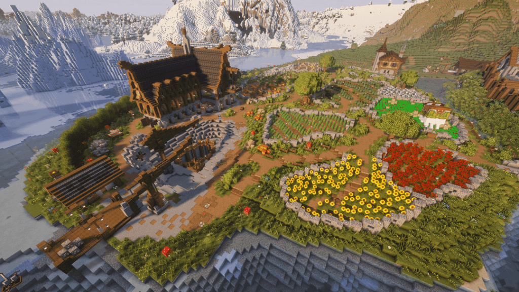 完成した鉱山/農場地区