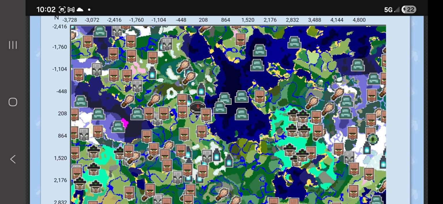 初めて Chunkbase で Random Seed を押したところ、この過負荷のスポーンを見つけました。