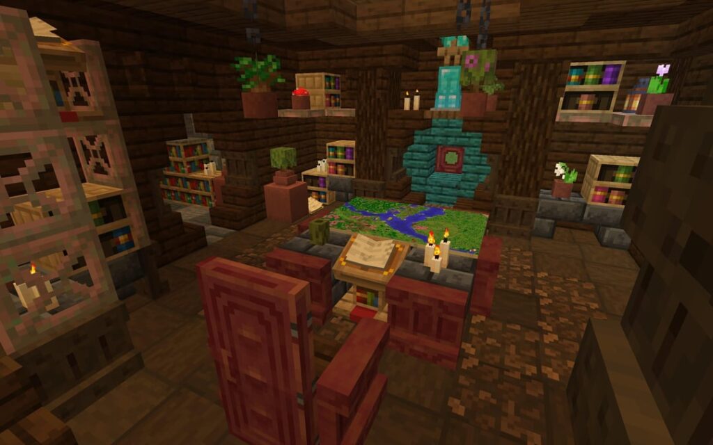 ホビット穴サバイバル基地のマップとエンチャントルームが完成しました!