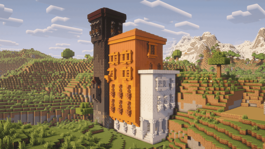 新しいサバイバル ワールドの最初の拠点 (Pinterest で見つけたこの pici からインスピレーションを得たもの)