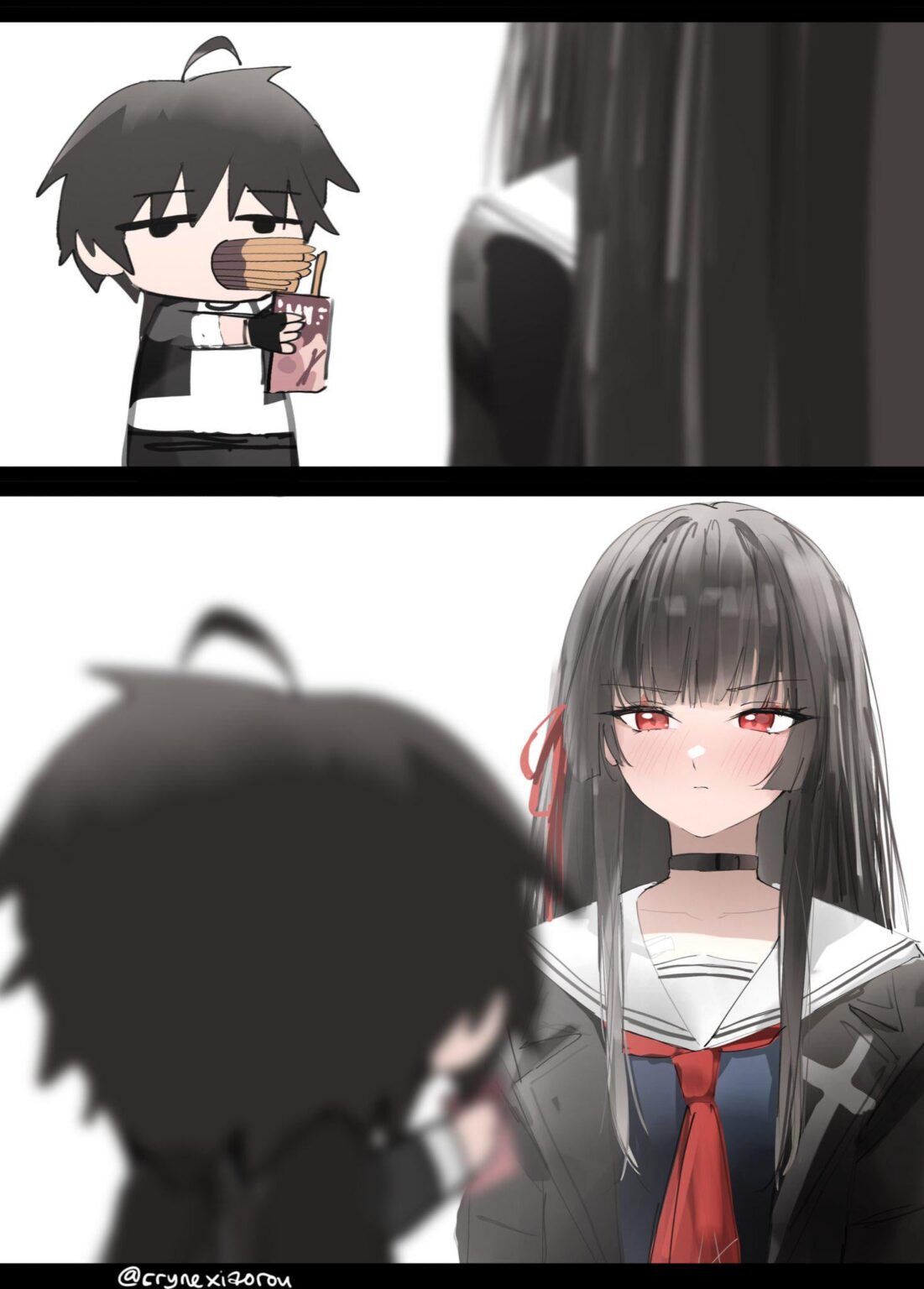 ローバーとチサのポッキーゲーム (@crynexiaorou)