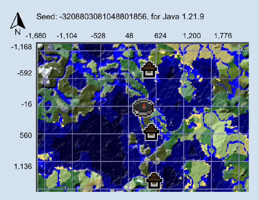 互いに 5 区画以内に 3 棟の森の邸宅