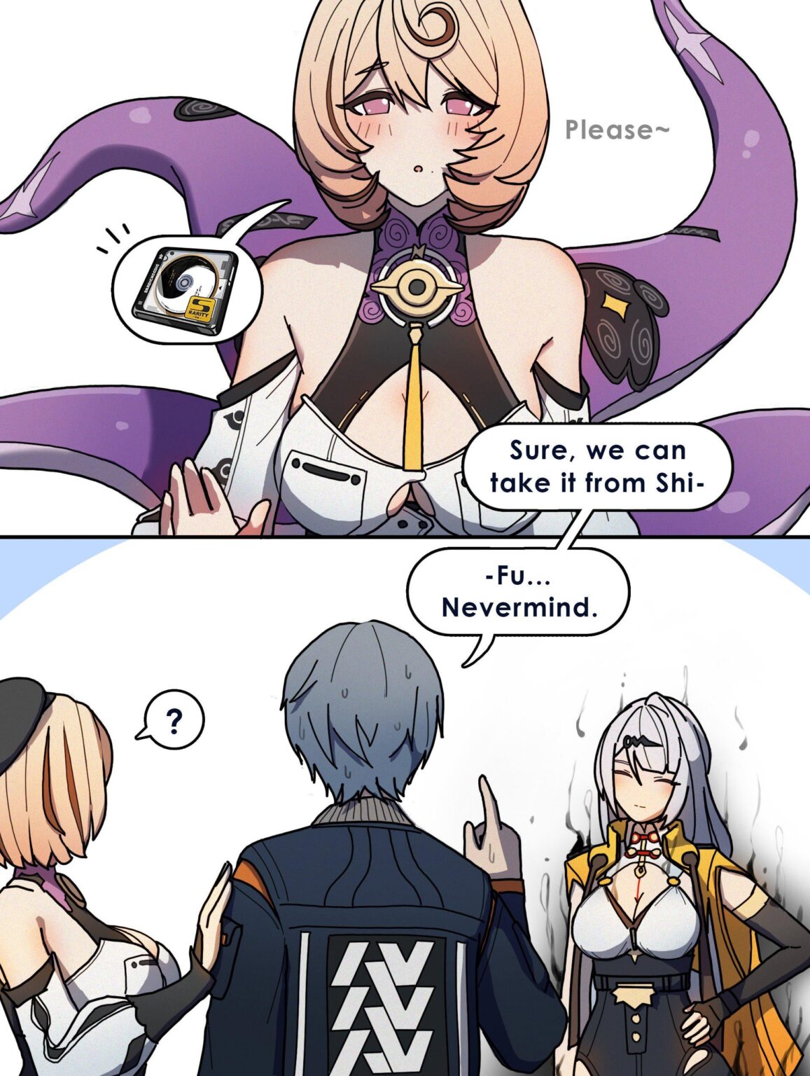 Yixuan は Yidhari と共有したくない (アート by @DorahDew)