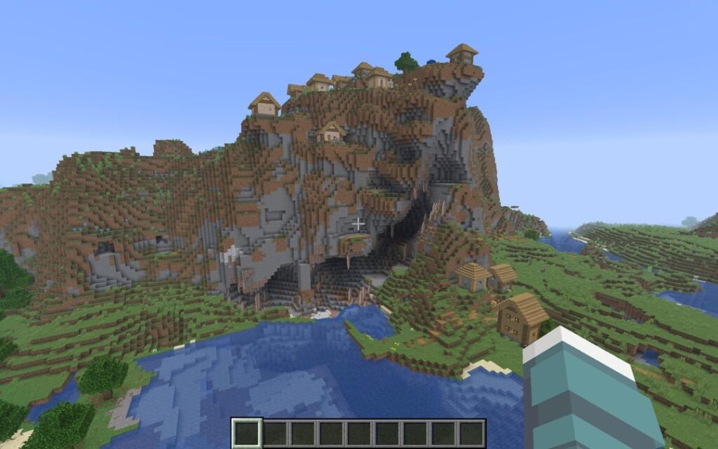 スポーン近くに村がいくつかあり、バイオームがたくさんある本当に美しいシード