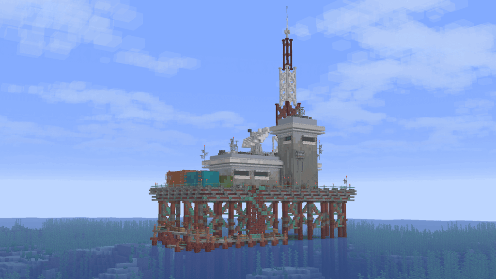 ハードコアに組み込まれた石油掘削装置