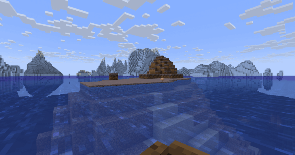 氷の海に囲まれた超小さなキノコ島