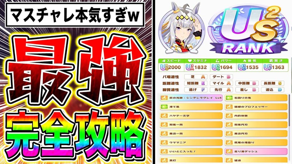 マスチャレUS2新衣装オグリがヤバすぎる!!有馬記念コース完全攻略!!加速スキル/優秀キャラ/目標ステータス解説【ウマ娘プリティダービー シンデレラグレイ オグリキャップ マスターズチャレンジ】