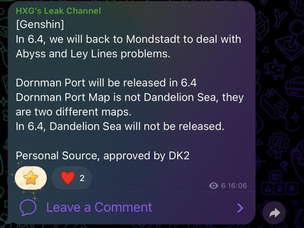 hxg、DK2 による Mondstadt と 6.4 マップ拡張について