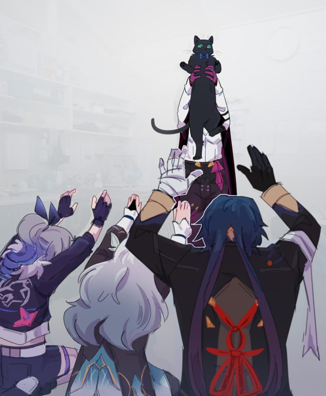 エリオが人間の姿ではなく、ただ遊ぶだけの猫になったら、最高に面白いことになるだろうと想像してみてください。