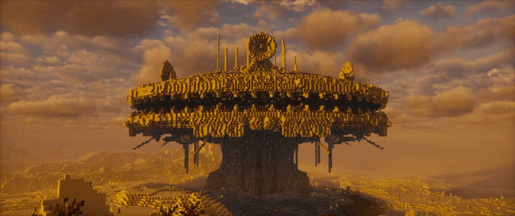 クリエイティブで艦隊の前哨基地メガビルドを作成しました