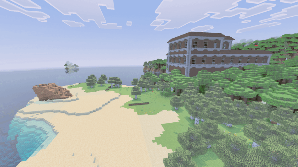 スポーン時に邸宅を備えた岩盤シード